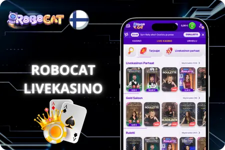 Live-pelit, jotka ovat saatavilla RoboCat-sivuston livekasino-osiossa