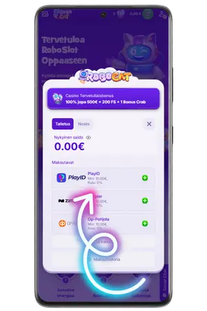Täyttä pelikokemusta varten täydennä talletuksesi RoboCat Casino